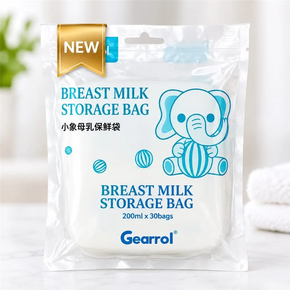 Gearrol Breast Milk Storage Bags: 30 Bags × 200ml, Pre-Sterilised & BPA Free