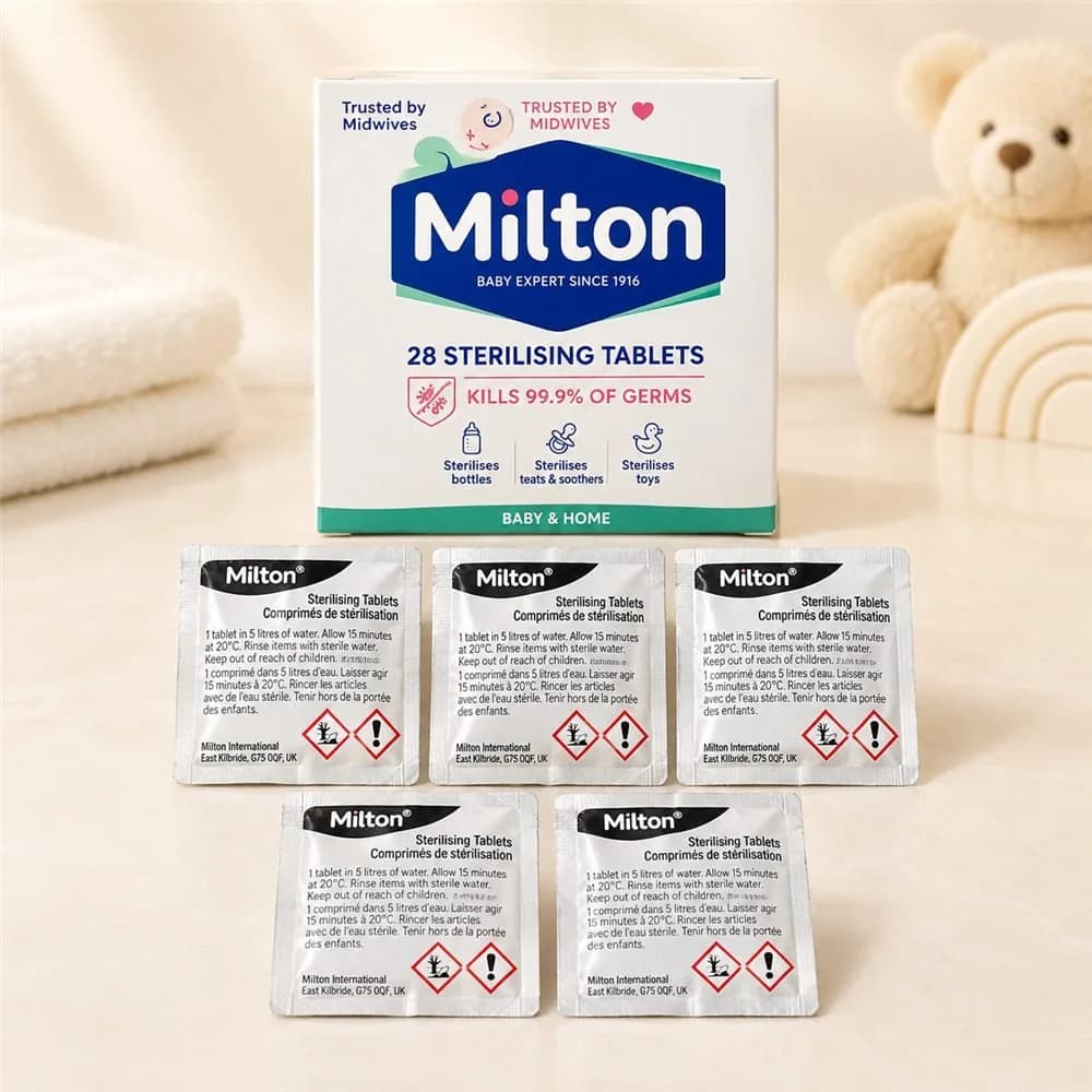 Milton Sterilising Tablets: 28 Tablets Baby Bottle & Feeding Equipment Steriliser