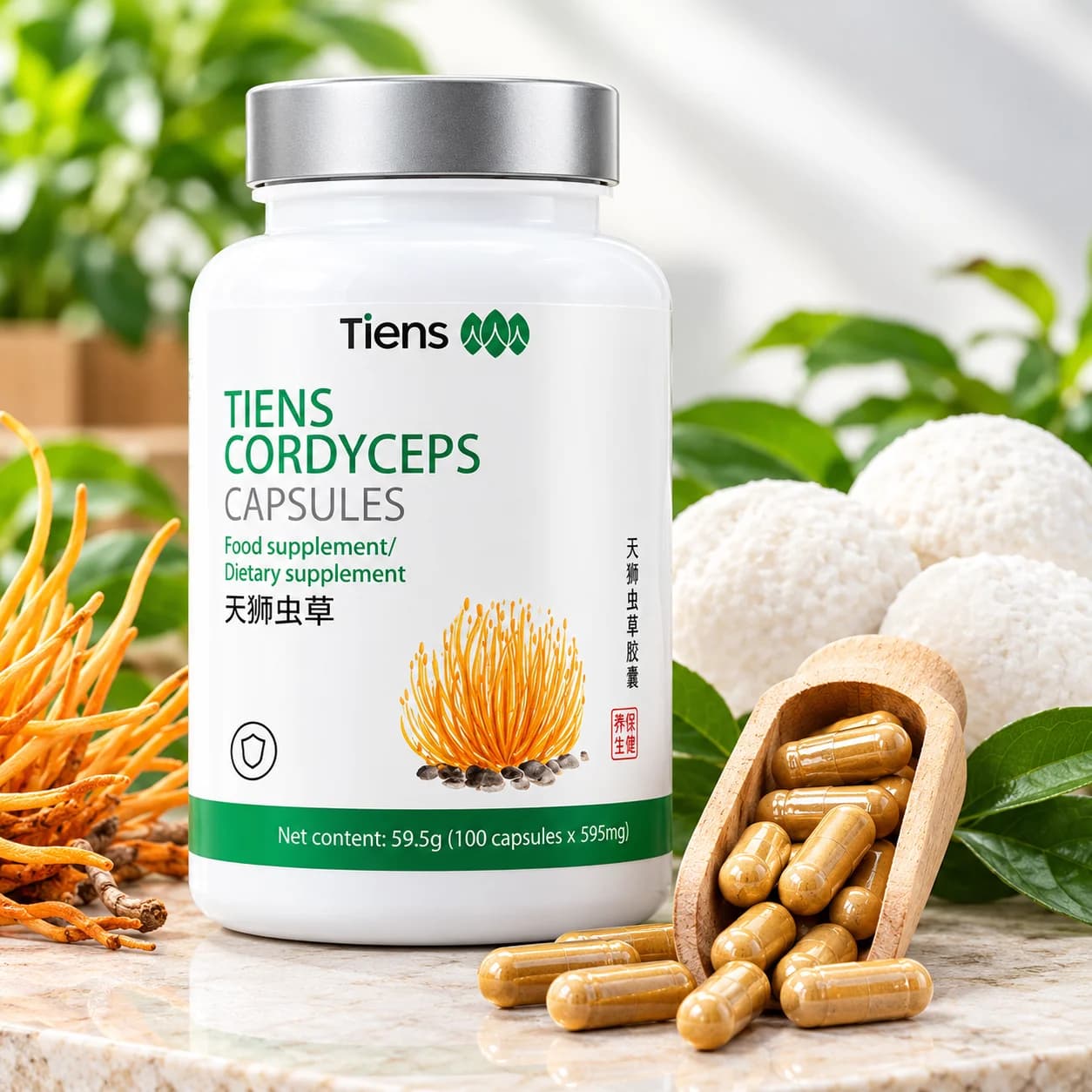 TIENS Cordyceps Capsules: Fermented Cordyceps Mycelium Supplement