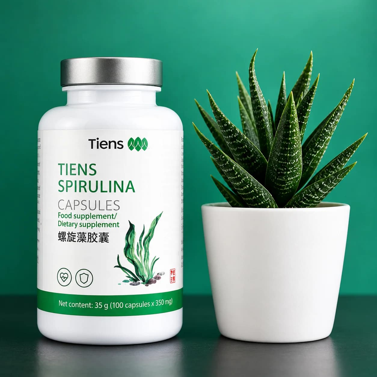 TIANSHI Spirulina Capsules: 100% Natural Superfood Supplement